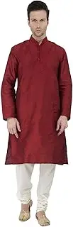 [Royal Kurta] Mens Silk Blend Self Design Kurta Pyjama
