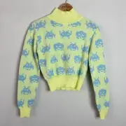 NWT ZARA Womens Sweater Medium Neon Space Invaders Taito Special Edition M