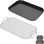 SafBbcue Griddle Plate & Smoke Rack for Ninja Woodfire Pro Connect XL Grill - XSKGRIDLXL Flat Top Plate & XSKRSTRKXL Roast Rack for Ninja Woodfire OG800/900 Series