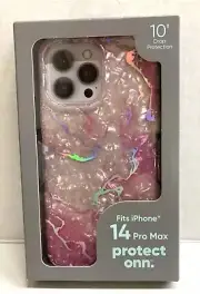 PROTECT ONN PHONE CASE FOR APPLE IPHONE 14 PRO MAX PINK MARBLE-NEW IN PACKAGE