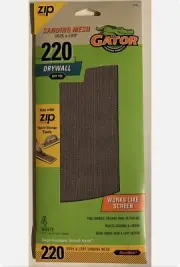 Zip Gator Hook Loop Sanding Mesh 220 Drywall Very Fine 4 Sheet 4.5”x10.5”