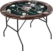 Barrington Poker Multiple Styles Folding Poker Table & Chip Set Collection, Durable Padded Rail Tables with Felt Playing Surface, Perfect for Texas Holdem Games