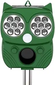 ZOVENCHI Ultrasonic Animal Repellent, Outdoor Solar Powered and Waterproof PIR Sensor Repeller, Motion Activated with Flashing LED Light and Sound Effectively Scares Away Cats, Dogs, Foxes, Birds