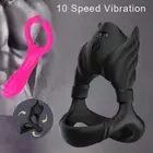 Vibrating Penis Cock Ring Vibrator Clitoris Testicles Stimulator Couples Sex Toy