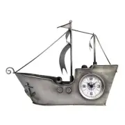 Sailing Ship Metal Table Clock-Silver