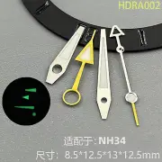 Replacement Watch Hands Set GMT Green Luminous Watch Pointers for NH34 Movement