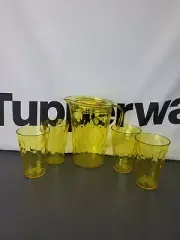 Tupperware Ice Prism Beverage Set Of 4 Four 16oz Tumblers 2qt Pitcher Prisms new
