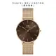 Daniel Wellington DW 手錶 Petite Amber 36mm幻彩琥珀棕米蘭金屬錶 DW00100478