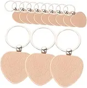 PLAFOPE Blank Keychains 12pc Wooden Keychain Blanks DIY Craft Supplies for Engraving