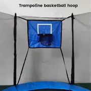 Trampoline Basketball Hoop Goal Kit, with Mini Balls and Pump for Kids Adults Indoor Outdoor Play G Blue