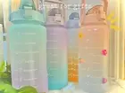 2L Water Bottle Motivational Drink Flask With Time Markings BPA Free Sport Gym