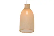 New Oriental Cone Modern Oriental Wooden Hand-Woven Bamboo Pendant Lamp Light - Natural