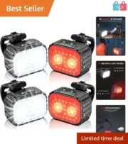 IPX6 Waterproof Bicycle Lights Set - 58 Hrs Runtime Perfect for Night Riding