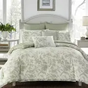 Laura Ashley Home - Twin Size Comforter Set (Natalie Sage/Off White, Twin)