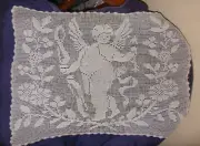 NEW CROCHETED WHITE RECTANGLE TABLE RUNNER 26" x 19" WASHABLE HANDMADE IN USA