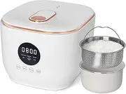 Low Sugar Rice Cooker, 3l Portable Rice Cooker, 24-Hour Smart Appointment, 5 Cooking Modes, Non-Stick Ceramic Glaze Interior, Removable, Compact Electric Rice Cooker for 1-6 People, Bpa-Free