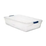 Rubbermaid Clever Store Basic Latch-Lid Container, 17 3/4w x 29d x 6 1/8h, 41qt,