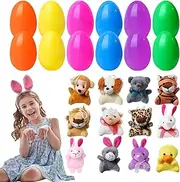Fizepgo Prefilled Easter Eggs with Plush Toys - Holiday Stuffed Basket Stuffer | Easter Eggs Stuffed with Animal Plush for Kids, Toddler