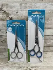 2 pair, 1 5.5" Denco Barber Scissors Hairdressing Shears, Styling & 1 Beard pair