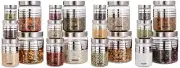 Plastic Container Set With Metal Finish Lids- 20 pieces, Silver Finish