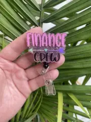 Cute Finance Crew Retractable Badge Reel Work ID Holder For Office Staff Gift