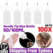 10-100X Needle Tip Glue Bottle Clear Applicator Needle Squeeze Bottles 50/100ml