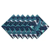 NEW 20x Printed Napkin Cotton Napkins Serviettes Dining Tableware leaf Printed