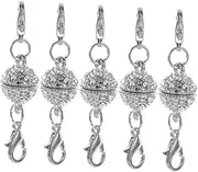 Tofficu 5pcs Magnetic Jewelry Clasps Double-Sided Lobster Connectors for Necklaces and Bracelets Stylish Magnetic Locking Clasps Beads for Jewelry Making