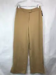 Mossimo Women's Wide Leg Pants with Split Leg Tan Pockets Button Zip 2 & 6 NWT