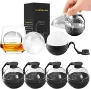 Large Ice Ball Maker Mold for Whiskey - 2.4"Sphere Set of 4 Big Round Cube Molds