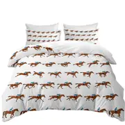 Dressage Horse Riding Pattern Quilt Cover