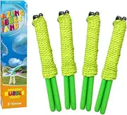 E-KNOW Bubble Wand, 4 Pack Giant Bubble Wand Outdoor Toy for Kids, Recyclable Stainless Steel, Telescopic Design Bubble Party Favors,Works Best with Bubbleventi Bubble Mix