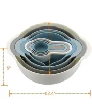 Plastic Mixing Bowls, Set of 8 Kitchen Nesting Bowls for Travel Trailer RV