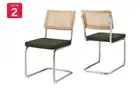 Set of 2 Matt Blatt Marcel Breuer Cesca Dining Chairs Replica (Rattan/Green