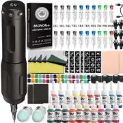 Wireless Tattoo Machine Pen Kit 2000mAh Battery with Mixed Cartridge Needles Art