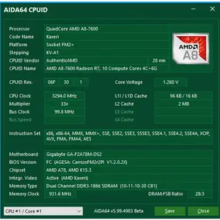 好貨專賣-AMD-A8-7600處理器+技嘉GA-F2A78M-DS2主機板(含W10數位授權)