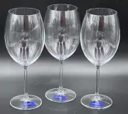 3 Milkasa JULIE 21.5 oz Bordeaux Wine Fine Crystal Glasses Etched Bottom 9 1/2”