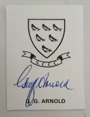 GEOFF ARNOLD CRICKET SIGNED IN PERSON NEAT SUSSEX CARD ENGLAND AUSTRALIA