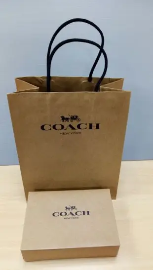 COACH 大C logo PVC識別證件夾-巧克力色/咖啡色 證件夾 票卡套 悠遊卡