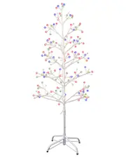 Kurt Adler 4ft White Birch Twig Tree With Multi-Color 8-Function Lights