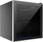 YOPOWER Mini Bar Fridge Cooler - 65 Can Beverage Refrigerator Black Glass Doo...