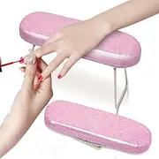 ACEmedia Nail Arm Rest, Manicure Hand Pillow Professional Nail Rest Cushion Table Desk Station for Salon Use (Plum Pink)