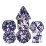 7-Die DND Dice, Polyhedral Dice Set Transparent D&D Dice Filled with Glitter ...