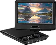 Portable DVD/CD Player 9 Inch HD Display, 270 Degree Rotation Screen Support USB/SD Card/Sync TV, High Volume Speaker