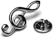 [Gifticuffs] Polished Treble Clef silver-plated pin badge gift musician conductor teacher student