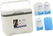 Ｓｉｍｈｏａ Insulated Cooler, Ice Box Chest, Personal 6 L Portable Cold Case with Ice Pack for Camping Hiking Barbecue Sport Drink Yard