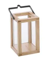 Wooden Candle Stand Lantern - Indoor or Outdoor Use - Labzio Home by Eisco Labs