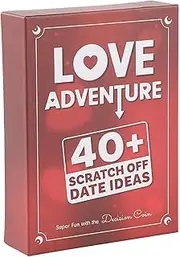 Tadill Date Night Game: Scratch Off Couple Game for Adults, 40 Romantic/Love (Valentine's Day Theme) Dates, 2 Players, Ages 18+