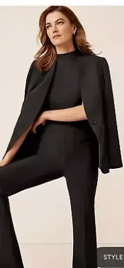 NWT Ann Taylor size 10P long collarless blazer in fluid crepe lined machine wash