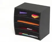 Marbig 86203B Organiser, Wood Stor a File 4 Tier Black